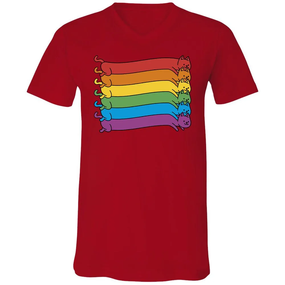 Unisex V-Neck T-Shirt - 6SH7MYTG - Red - 3