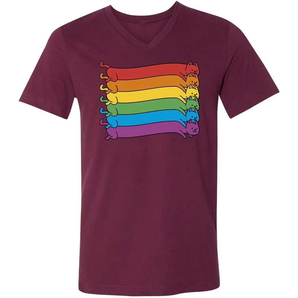 Unisex V-Neck T-Shirt - 6SH7MYTG - Maroon - 6