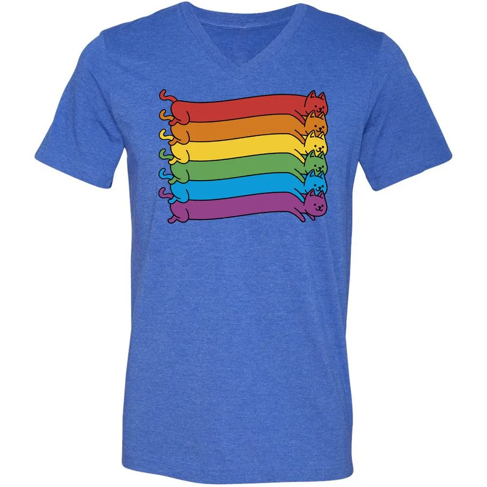 Unisex V-Neck T-Shirt - 6SH7MYTG - Heather True Royal - 14