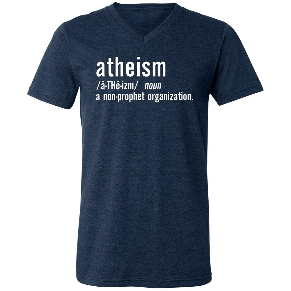 Unisex V-Neck T-Shirt - VLFQDVBP - Heather Navy - 15
