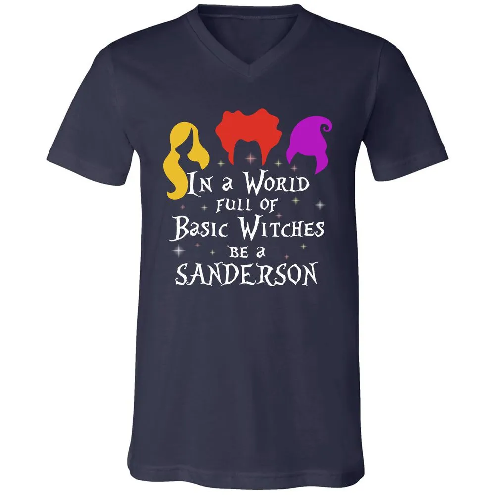 Unisex V-Neck T-Shirt - HUSEQHXB - Navy - 2
