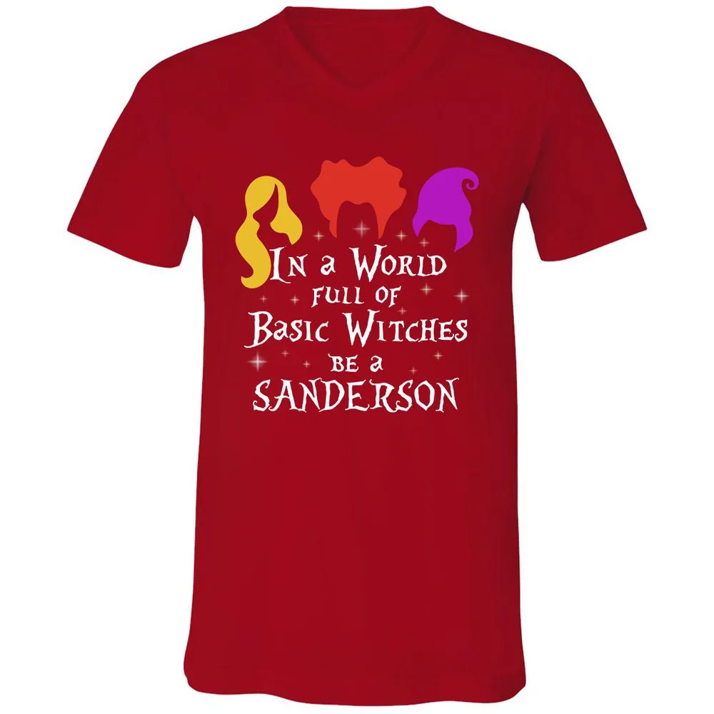 Unisex V-Neck T-Shirt - HUSEQHXB - Red - 3