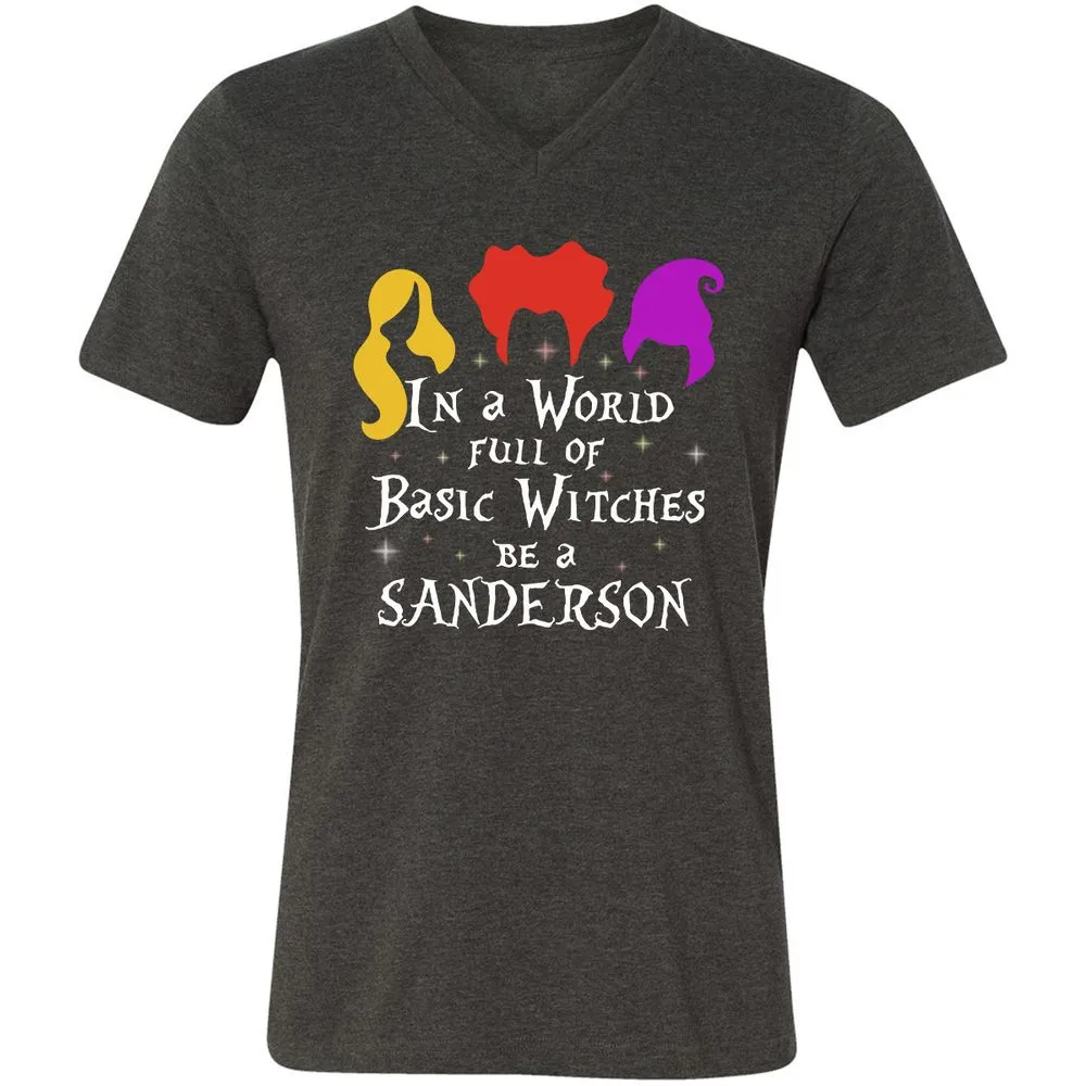 Unisex V-Neck T-Shirt - HUSEQHXB - Dark Grey Heather - 8