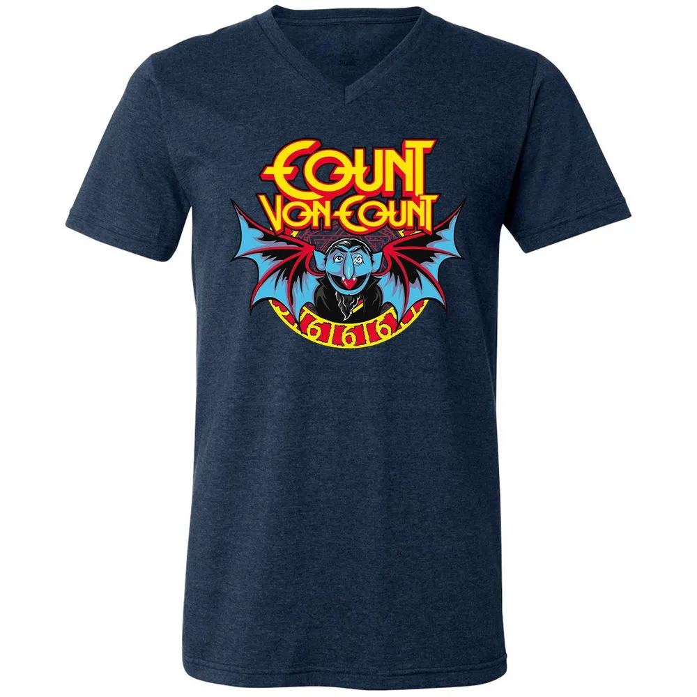 Unisex V-Neck T-Shirt - 88PZ5G9U - Heather Navy - 15