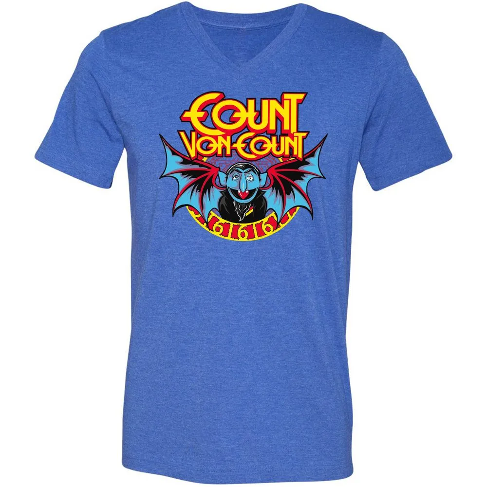 Unisex V-Neck T-Shirt - 88PZ5G9U - Heather True Royal - 14