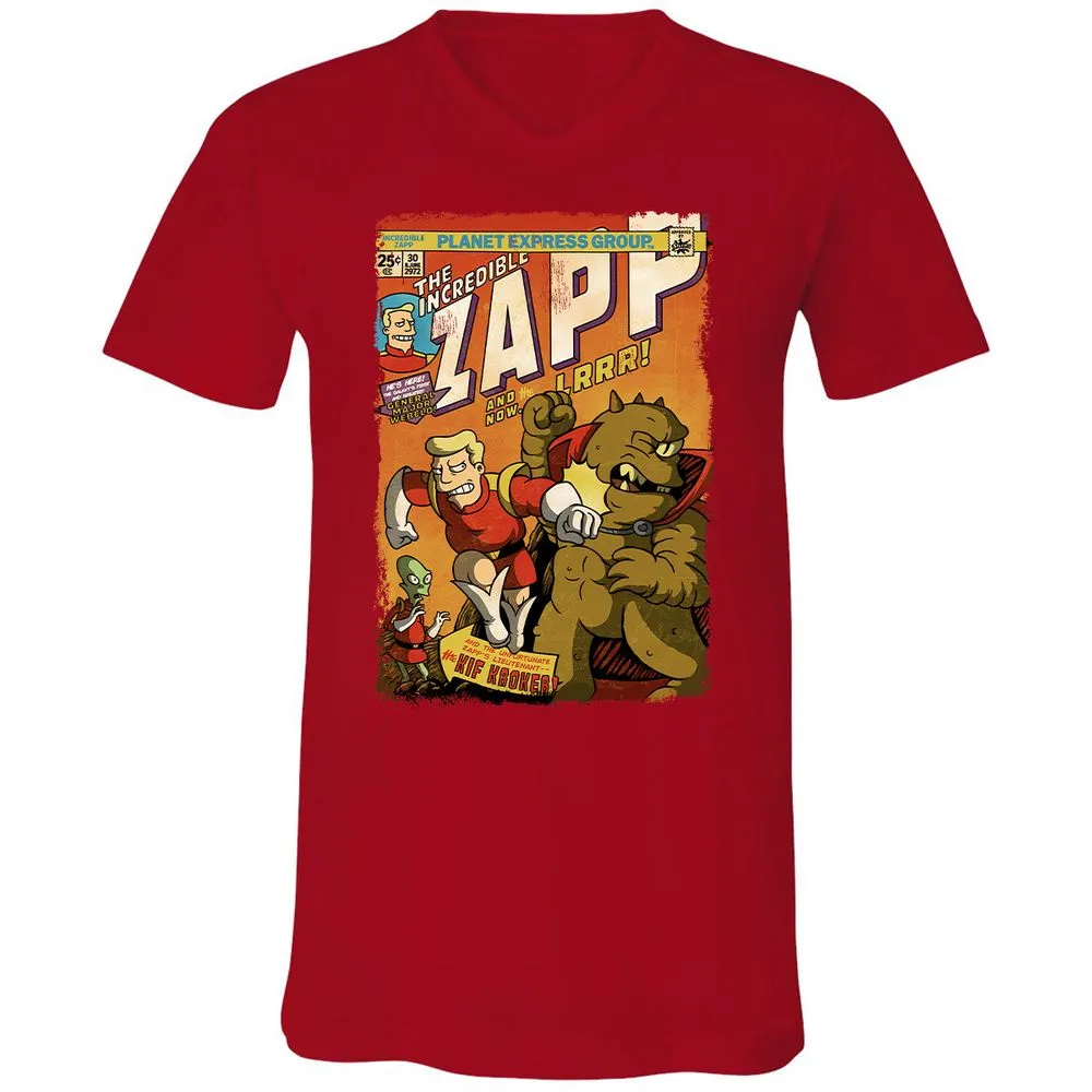 Unisex V-Neck T-Shirt - NPD6H9JB - Red - 3