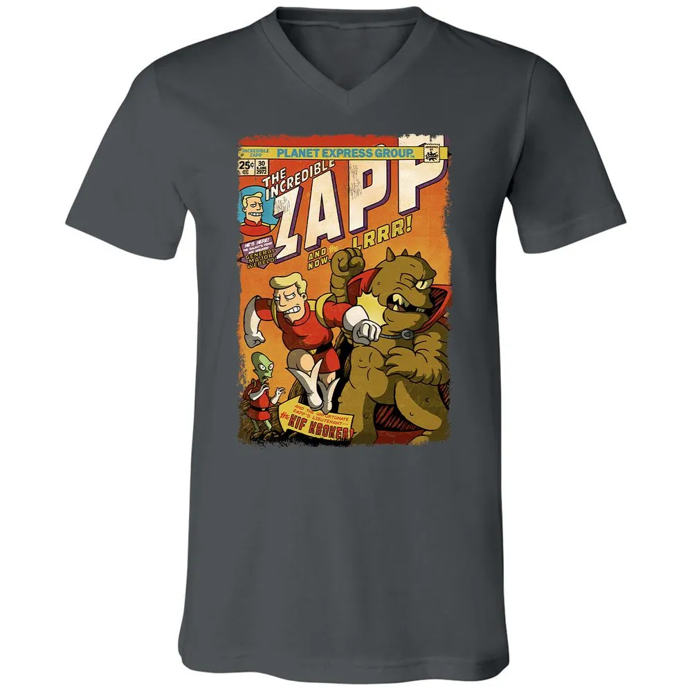 Unisex V-Neck T-Shirt - NPD6H9JB - Asphalt - 12