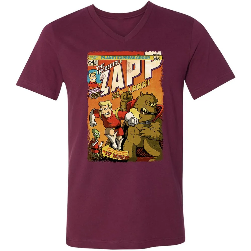 Unisex V-Neck T-Shirt - NPD6H9JB - Maroon - 6