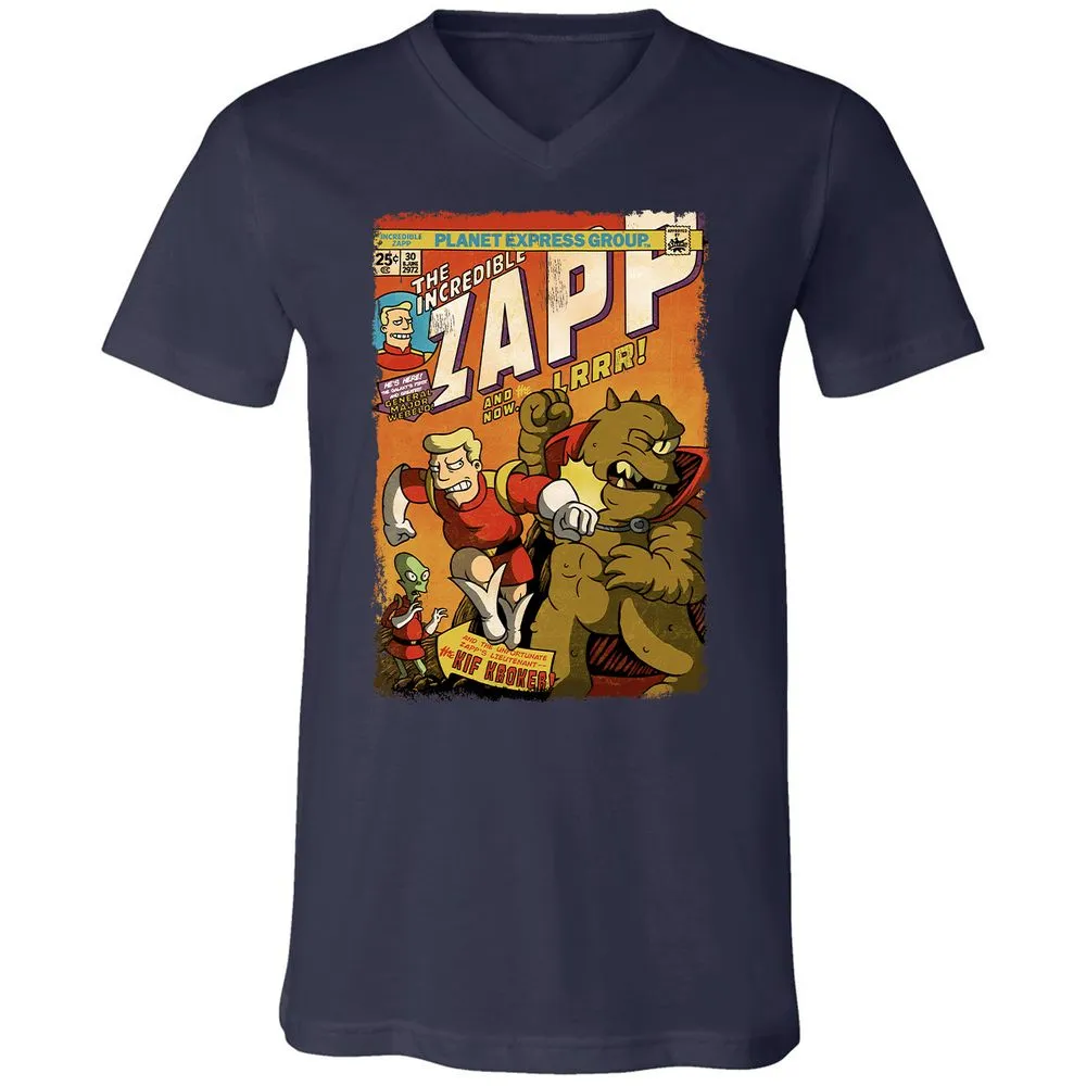 Unisex V-Neck T-Shirt - NPD6H9JB - Navy - 2