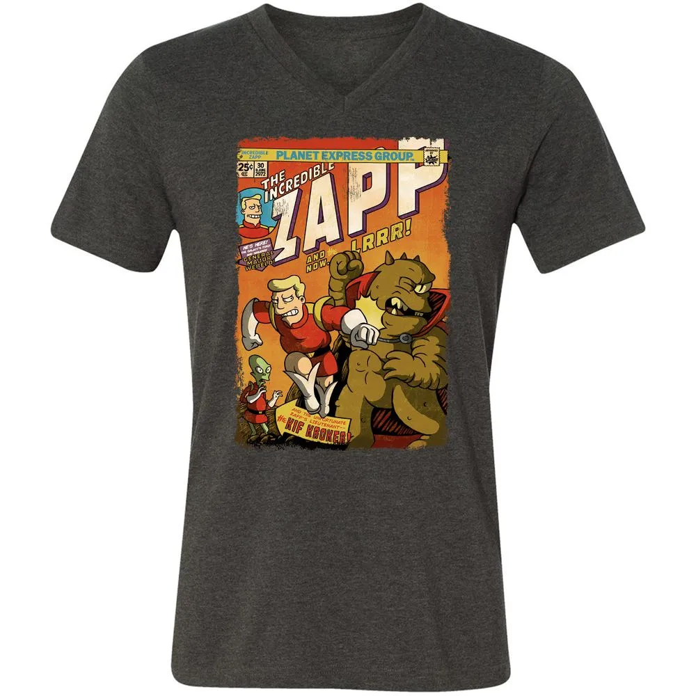 Unisex V-Neck T-Shirt - NPD6H9JB - Dark Grey Heather - 8