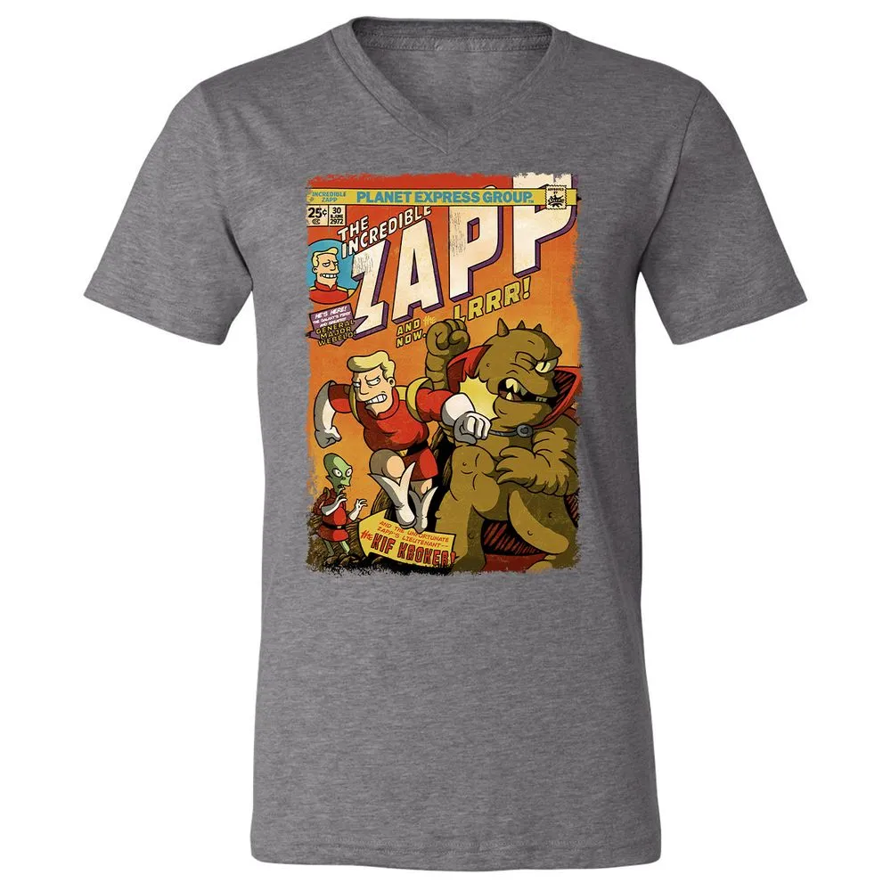 Unisex V-Neck T-Shirt - NPD6H9JB - Deep Heather - 13
