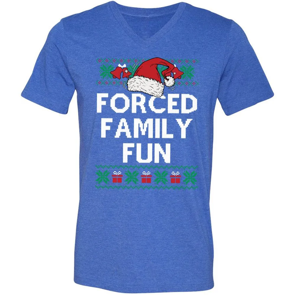 Unisex V-Neck T-Shirt - SEZ4GKKC - Heather True Royal - 14