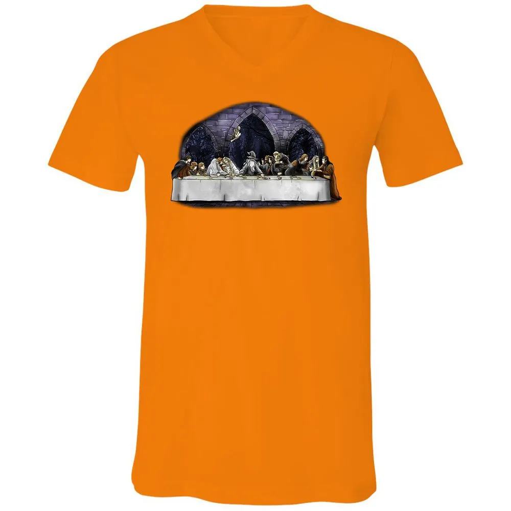 Unisex V-Neck T-Shirt - 6DTVNFTQ - Orange - 11