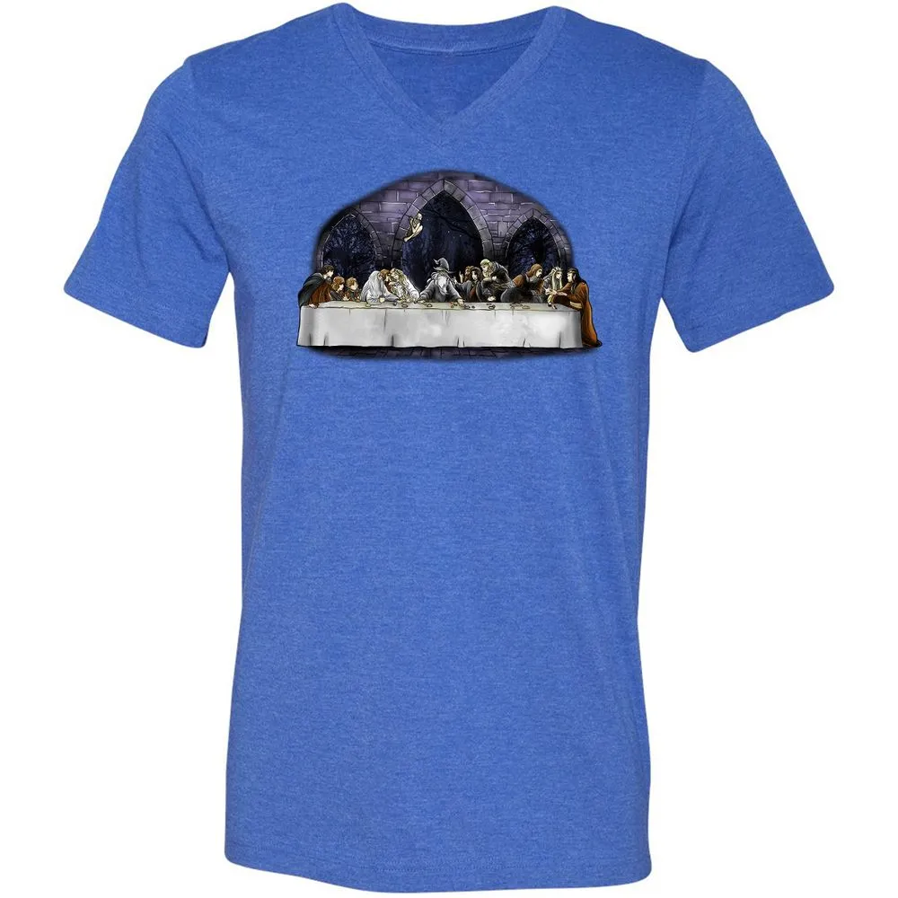 Unisex V-Neck T-Shirt - 6DTVNFTQ - Heather True Royal - 14