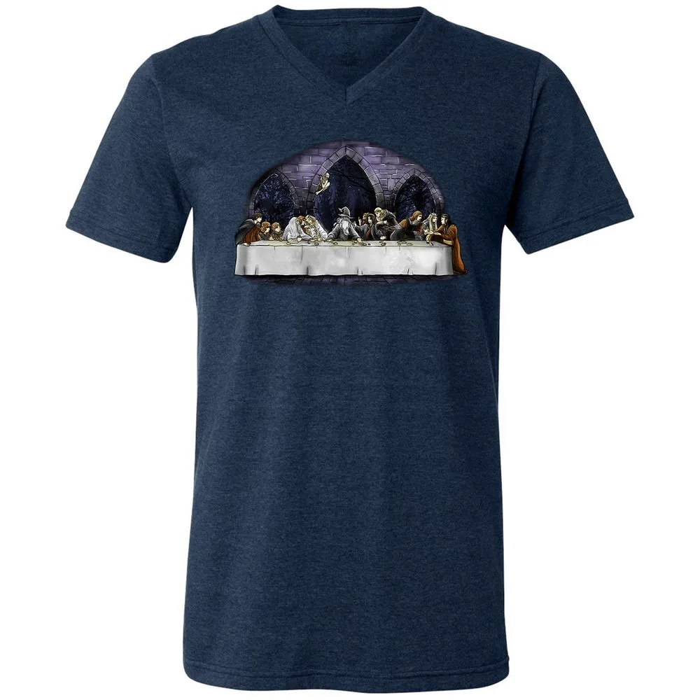 Unisex V-Neck T-Shirt - 6DTVNFTQ - Heather Navy - 15