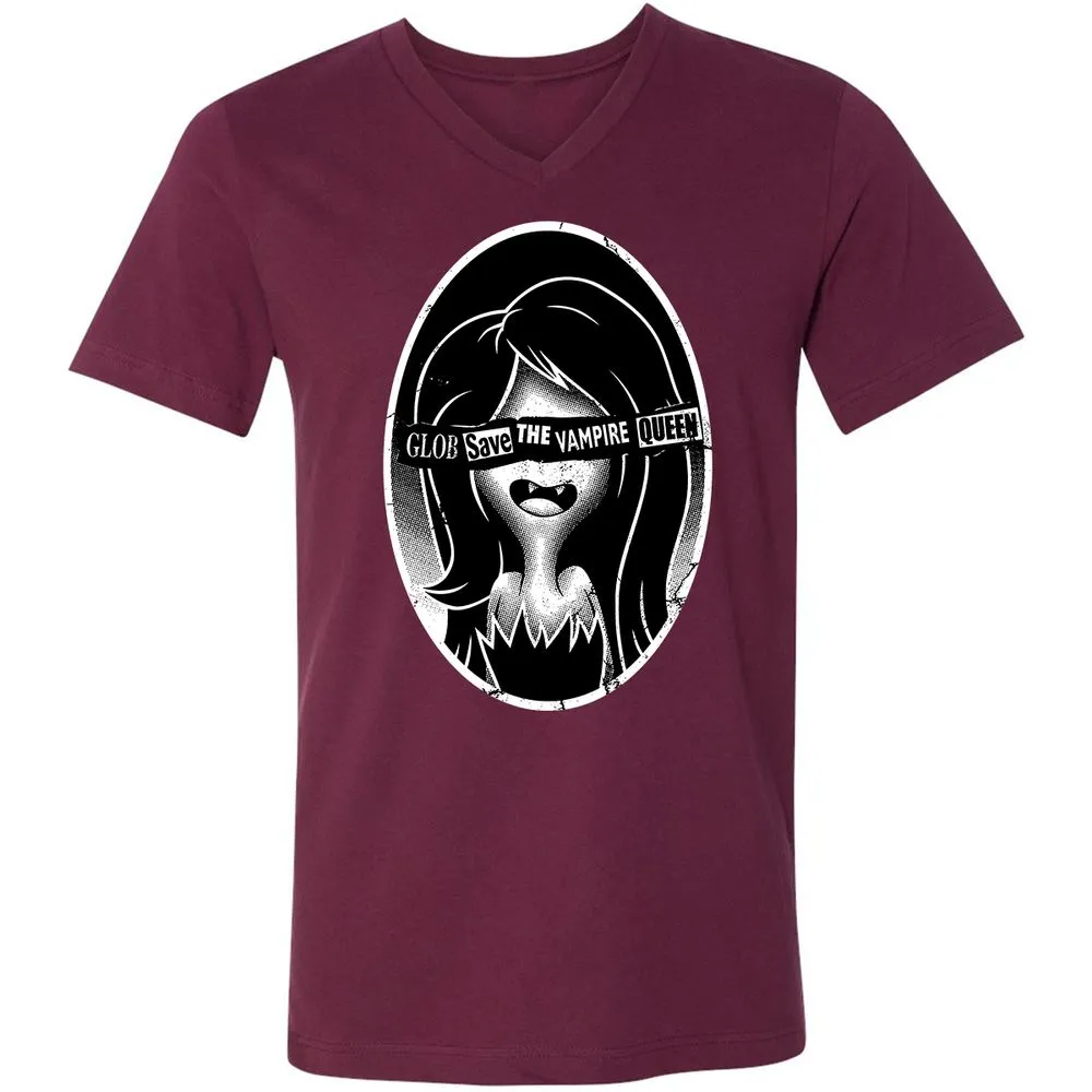 Unisex V-Neck T-Shirt - XGQY5MLQ - Maroon - 6