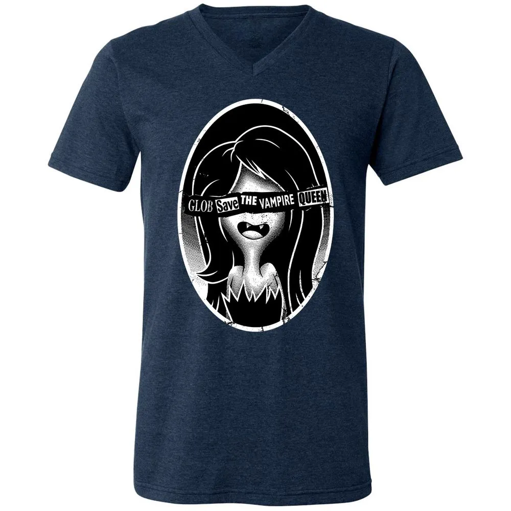 Unisex V-Neck T-Shirt - XGQY5MLQ - Heather Navy - 15