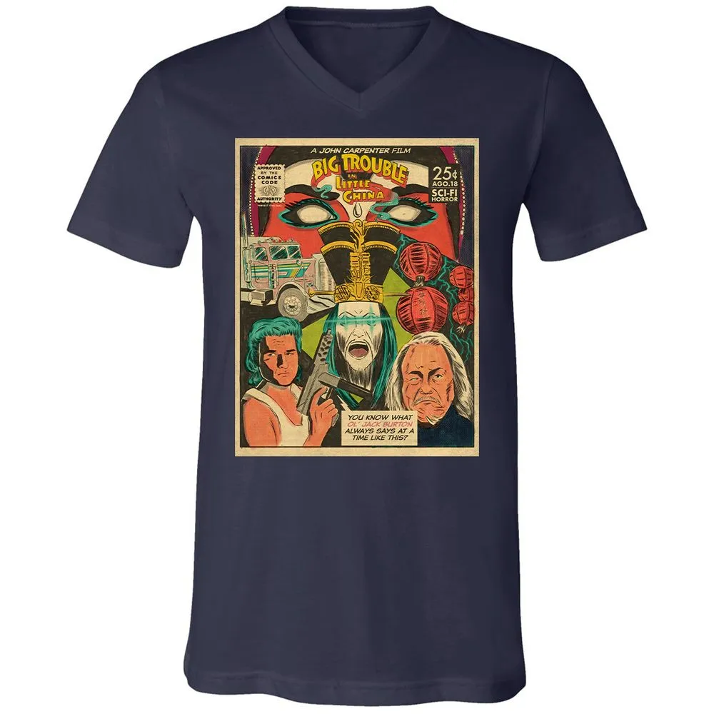 Unisex V-Neck T-Shirt - XYU8TWD1 - Navy - 2