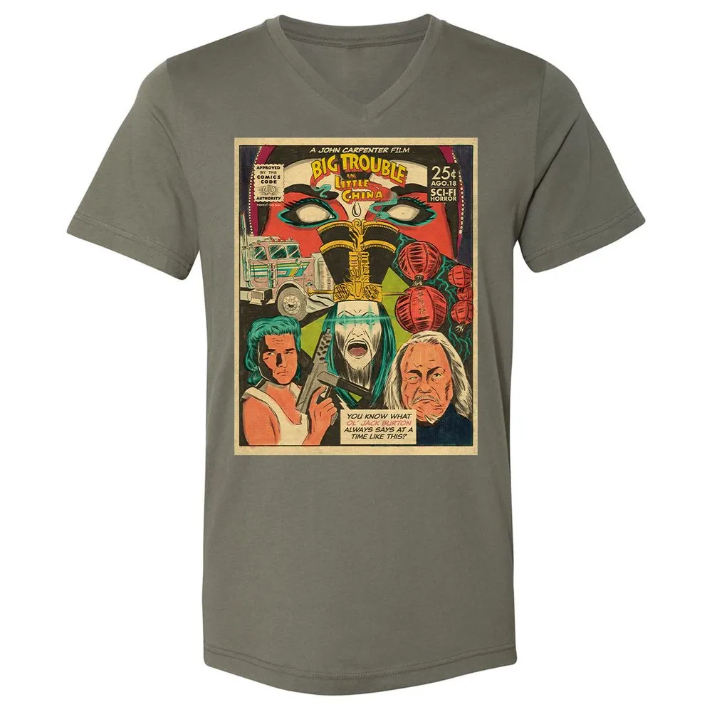 Unisex V-Neck T-Shirt - XYU8TWD1 - Military Green - 10