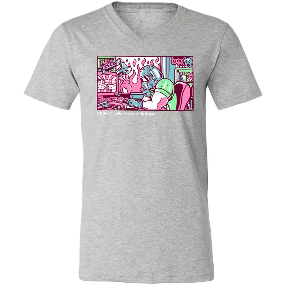 Unisex V-Neck T-Shirt - TUNX2Q7A - Athletic Heather - 7