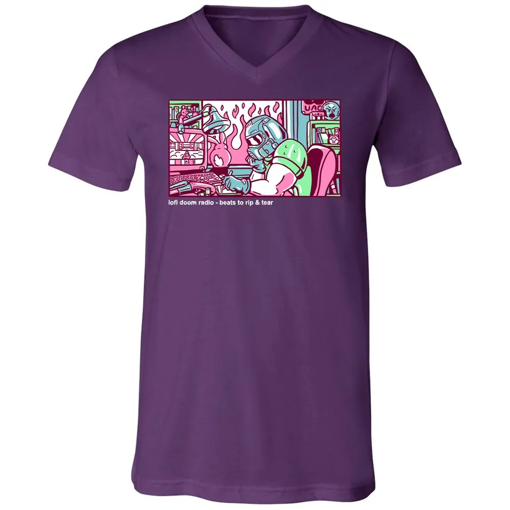 Unisex V-Neck T-Shirt - TUNX2Q7A - Team Purple - 9
