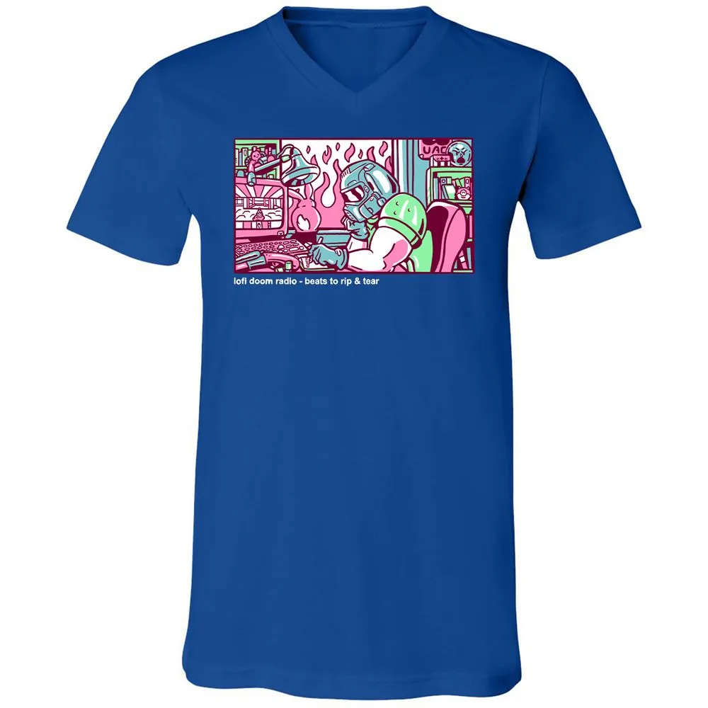 Unisex V-Neck T-Shirt - TUNX2Q7A - True Royal - 4