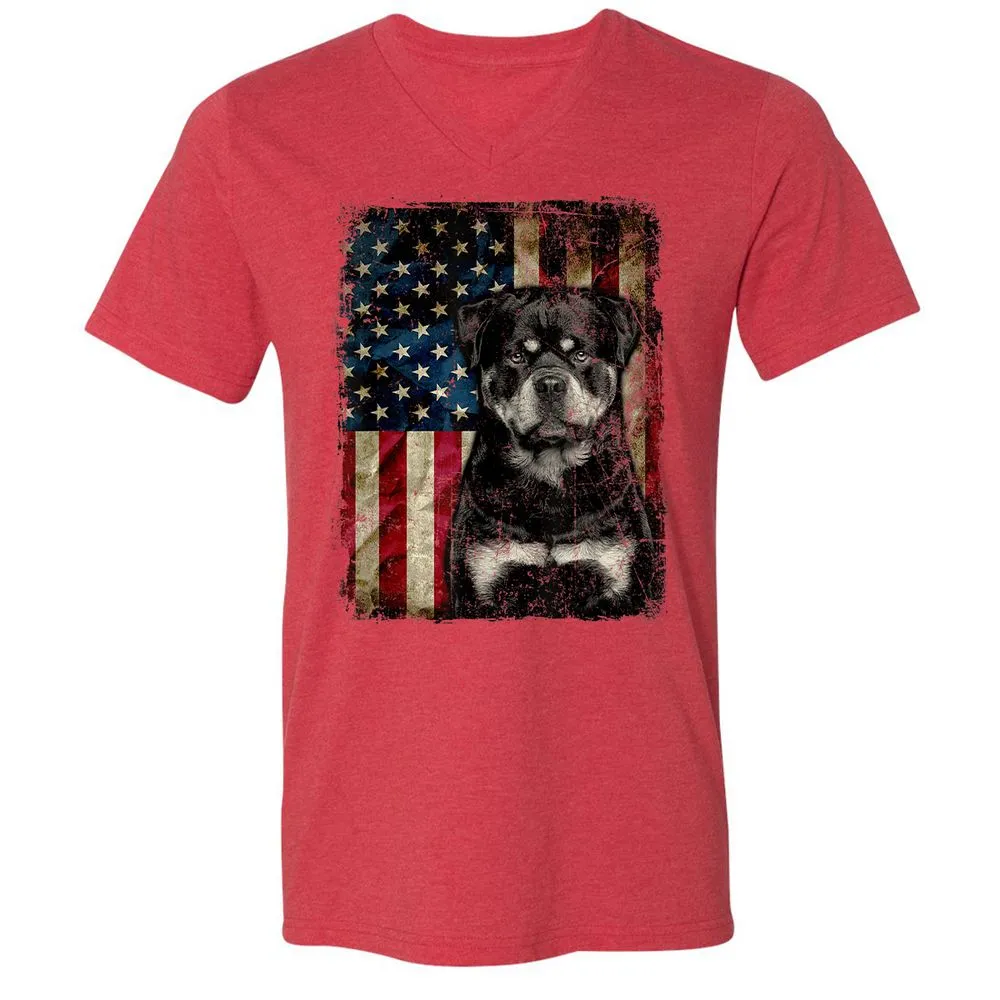 Unisex V-Neck T-Shirt - AXD486L6 - Heather Red - 16