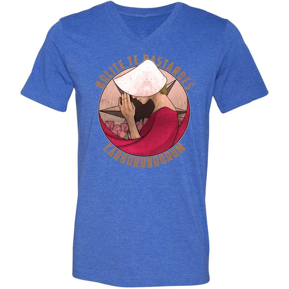 Unisex V-Neck T-Shirt - 3ZPS6SK8 - Heather True Royal - 14