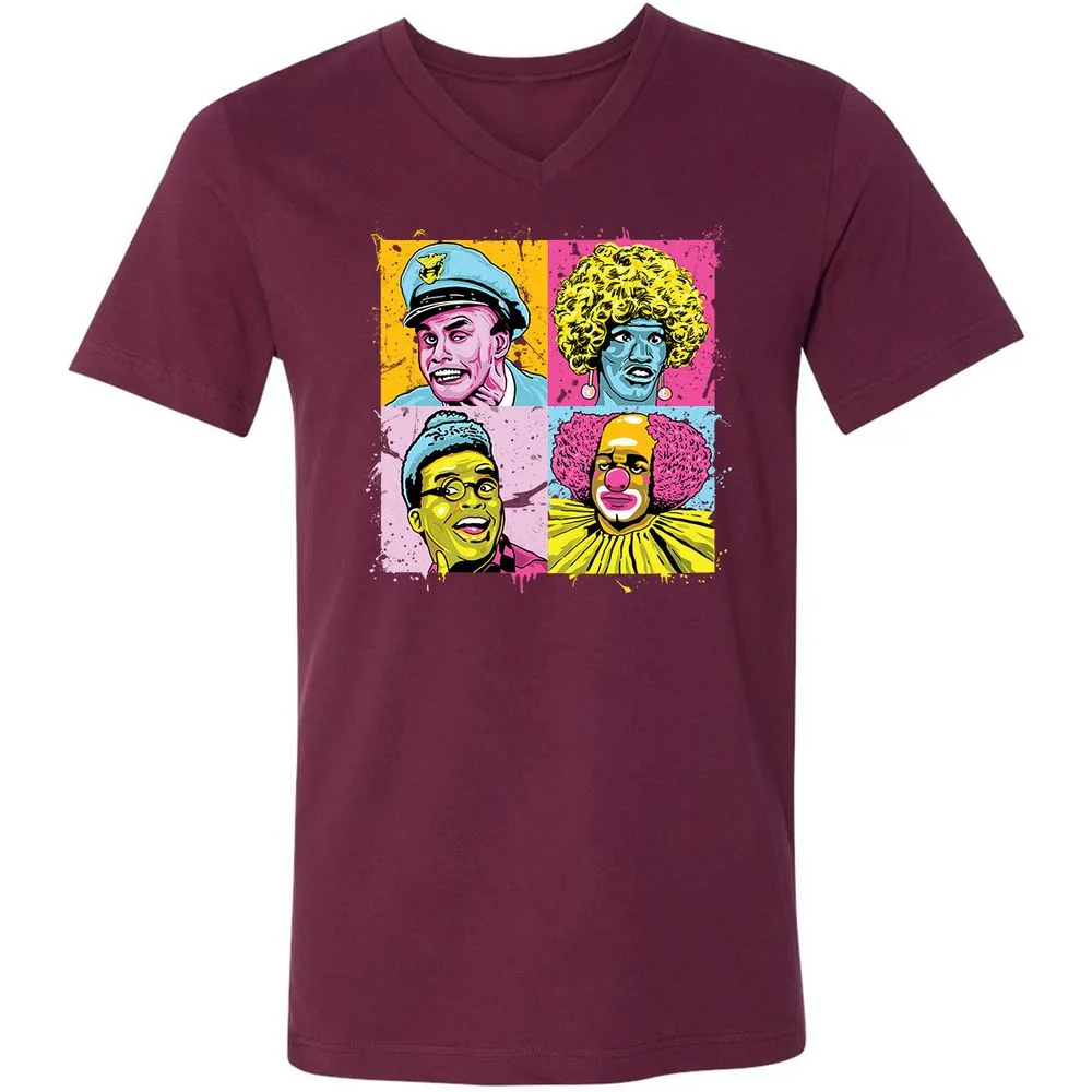 Unisex V-Neck T-Shirt - RRNSPXW5 - Maroon - 6