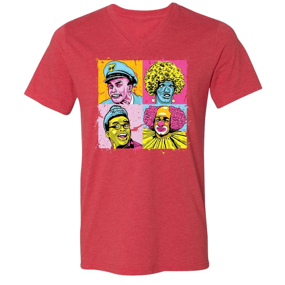 Unisex V-Neck T-Shirt - RRNSPXW5 - Heather Red - 16