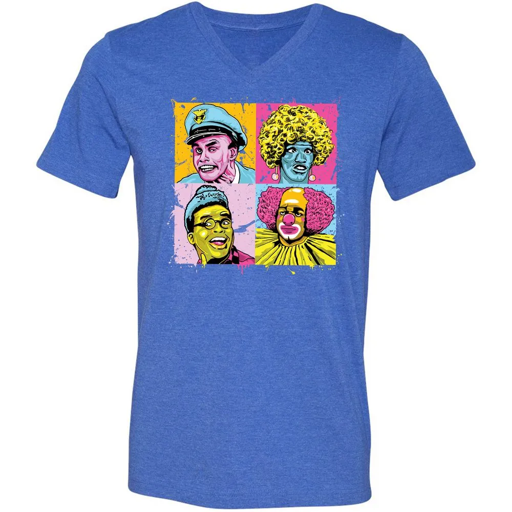 Unisex V-Neck T-Shirt - RRNSPXW5 - Heather True Royal - 14