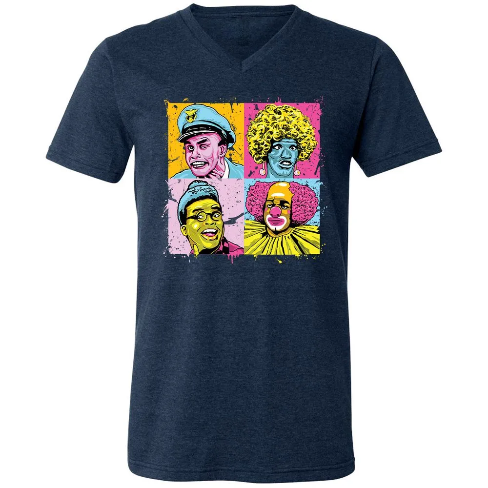 Unisex V-Neck T-Shirt - RRNSPXW5 - Heather Navy - 15
