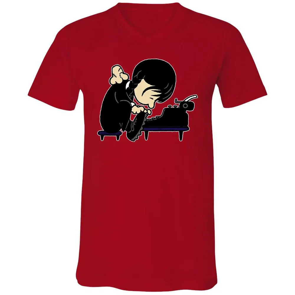 Unisex V-Neck T-Shirt - XN2BHXFV - Red - 3