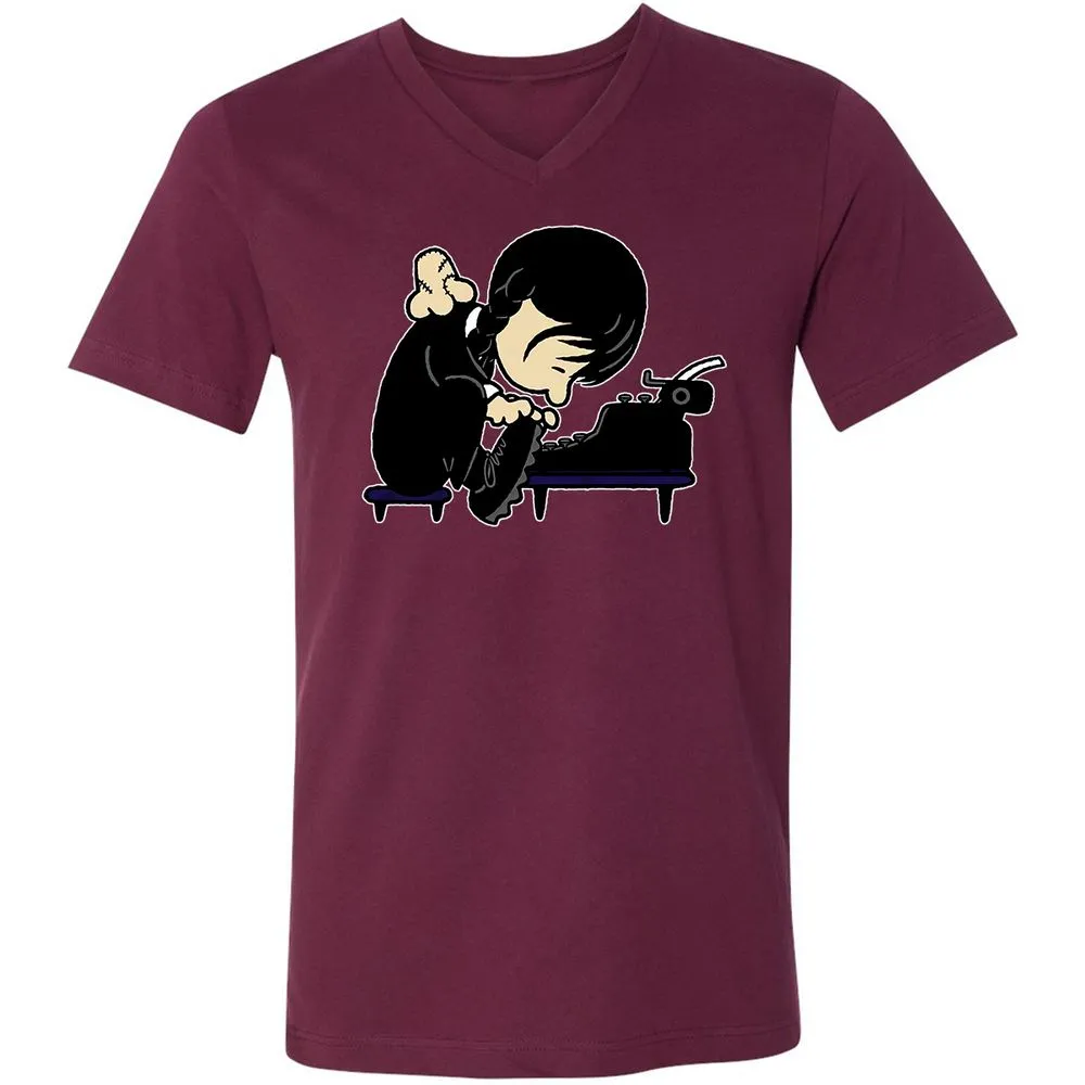 Unisex V-Neck T-Shirt - XN2BHXFV - Maroon - 6