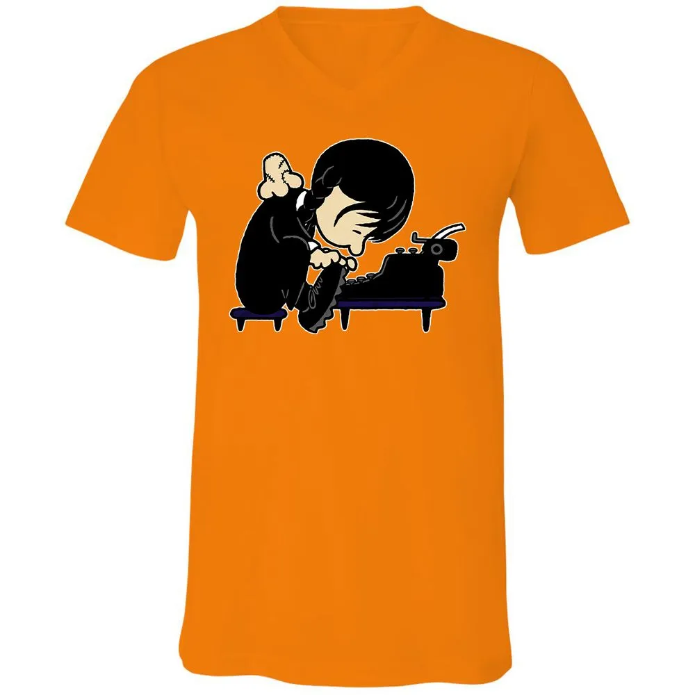 Unisex V-Neck T-Shirt - XN2BHXFV - Orange - 11