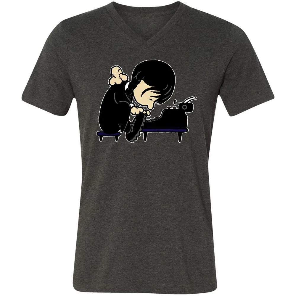 Unisex V-Neck T-Shirt - XN2BHXFV - Dark Grey Heather - 8
