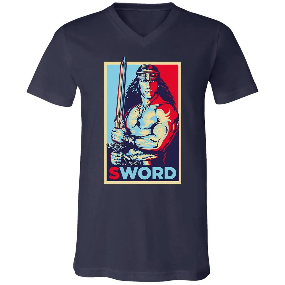 Unisex V-Neck T-Shirt - K8JV657Z - Navy - 2