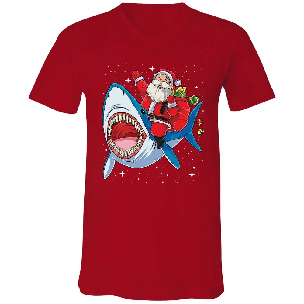 Unisex V-Neck T-Shirt - QE6P68LP - Red - 3