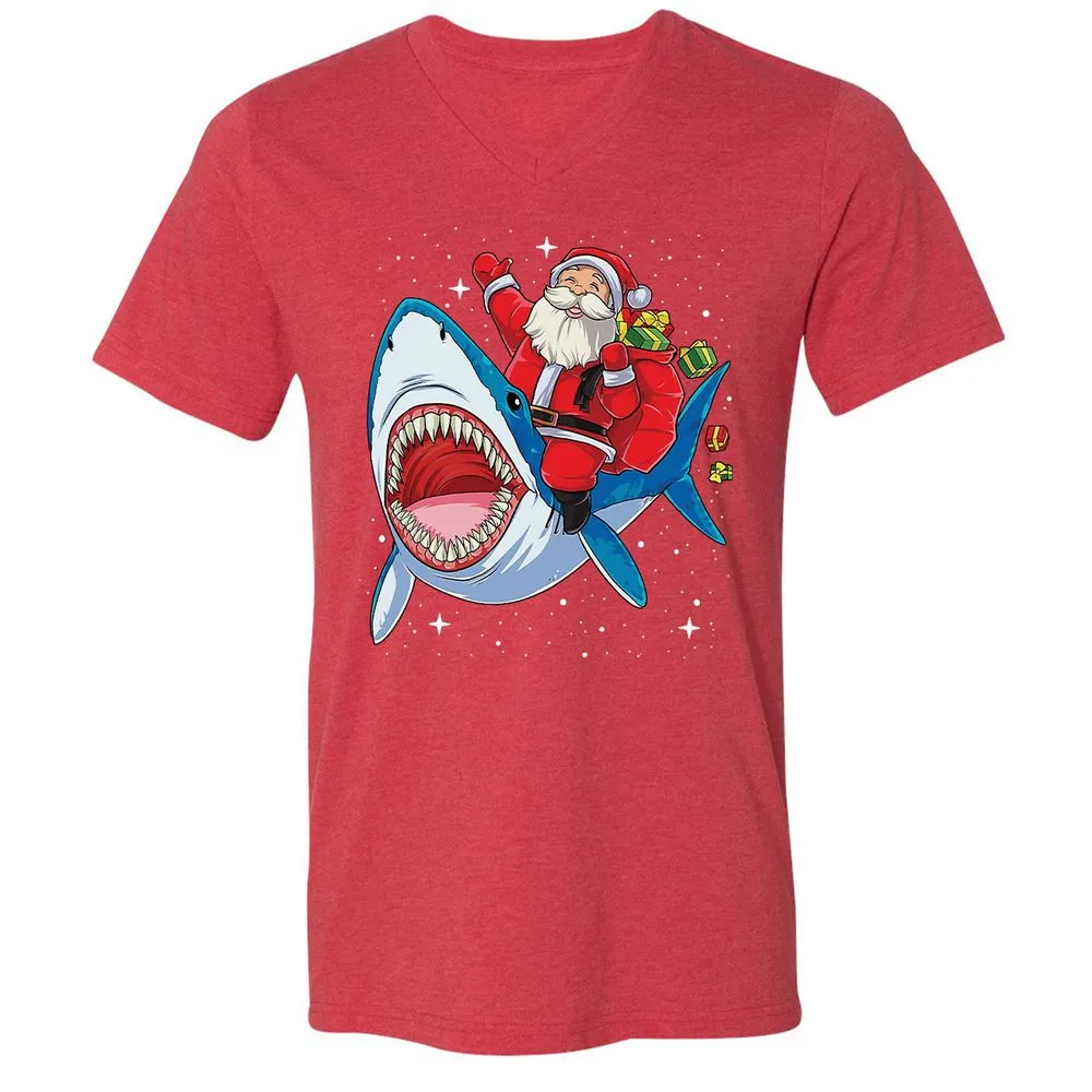 Unisex V-Neck T-Shirt - QE6P68LP - Heather Red - 16