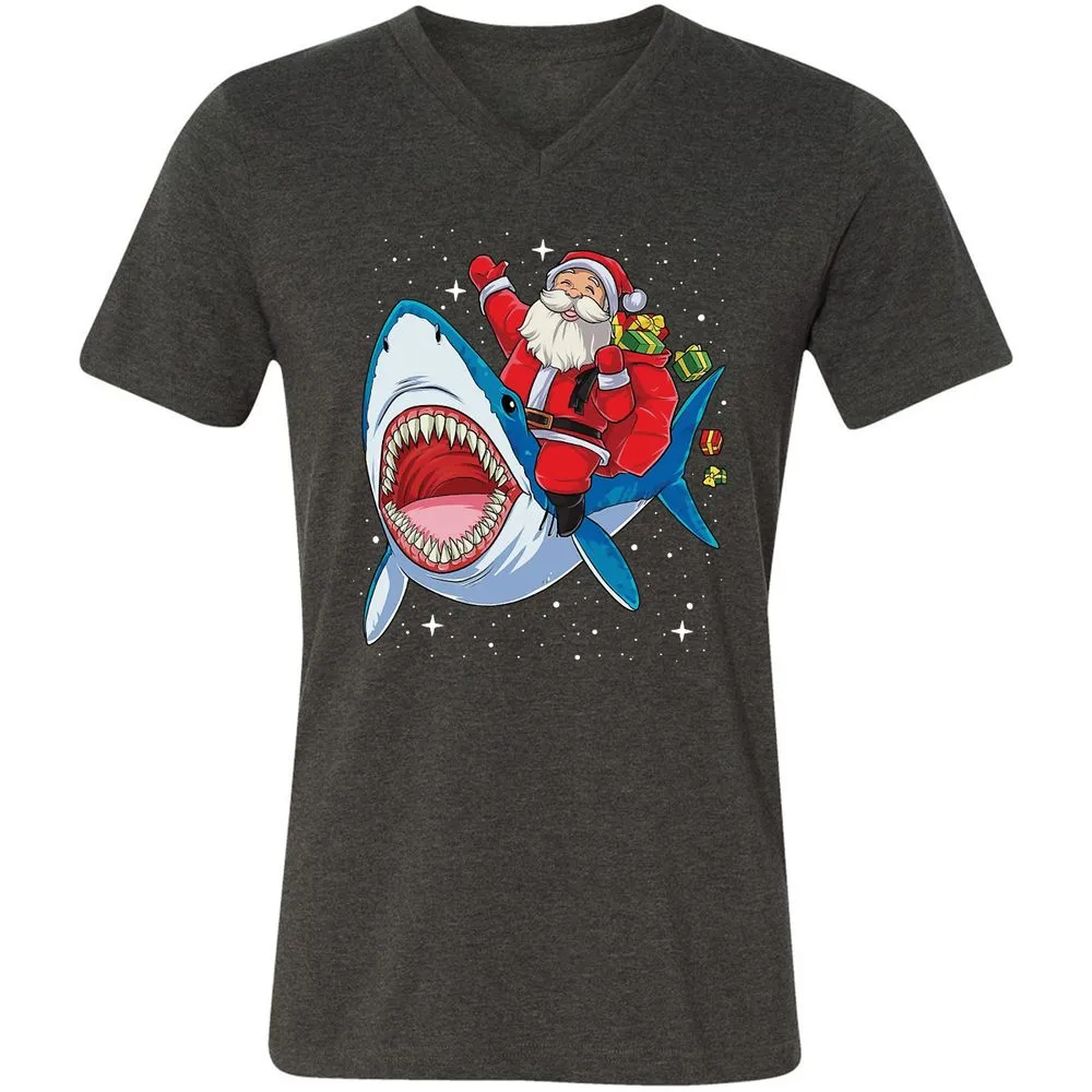 Unisex V-Neck T-Shirt - QE6P68LP - Dark Grey Heather - 8