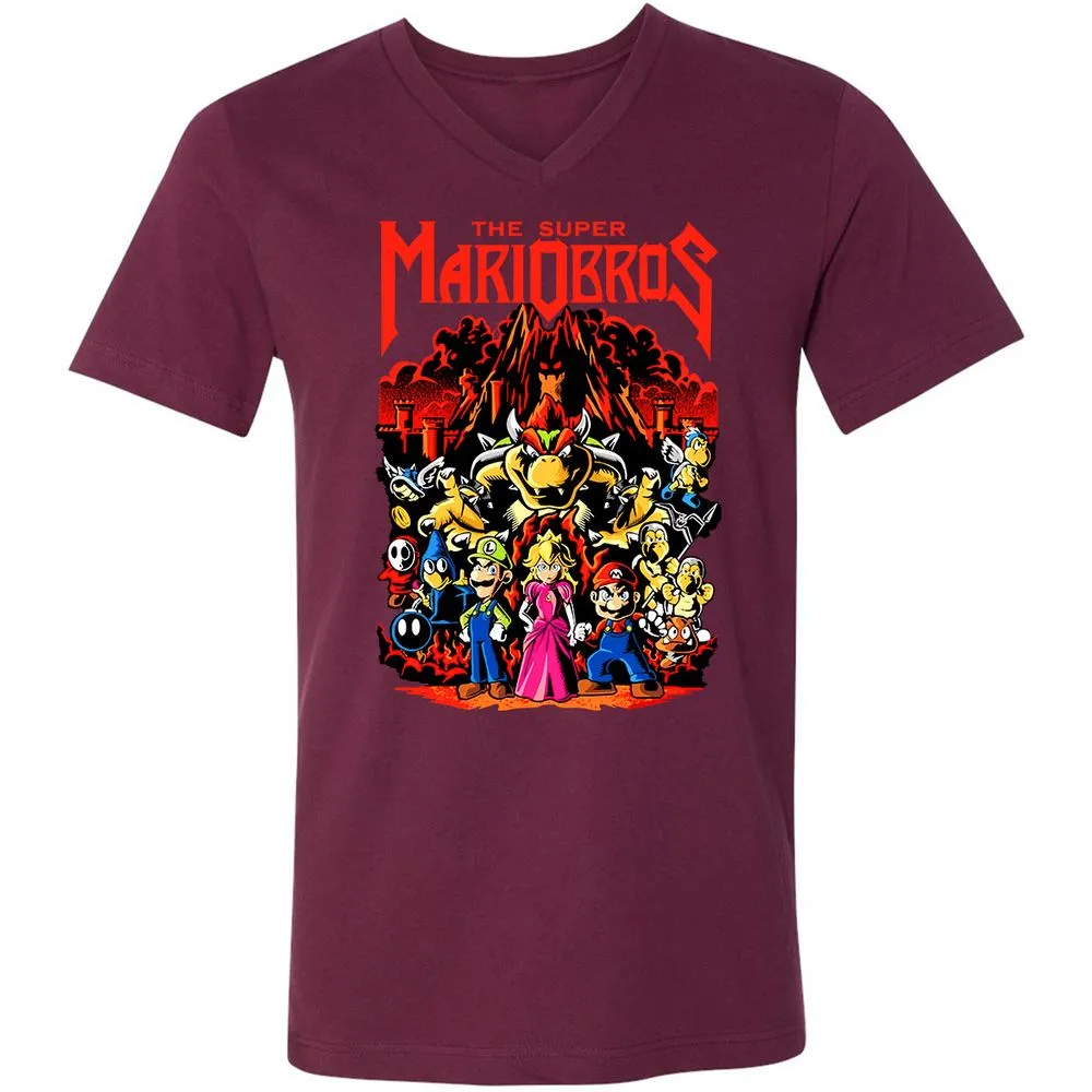 Unisex V-Neck T-Shirt - 6334TRUD - Maroon - 6