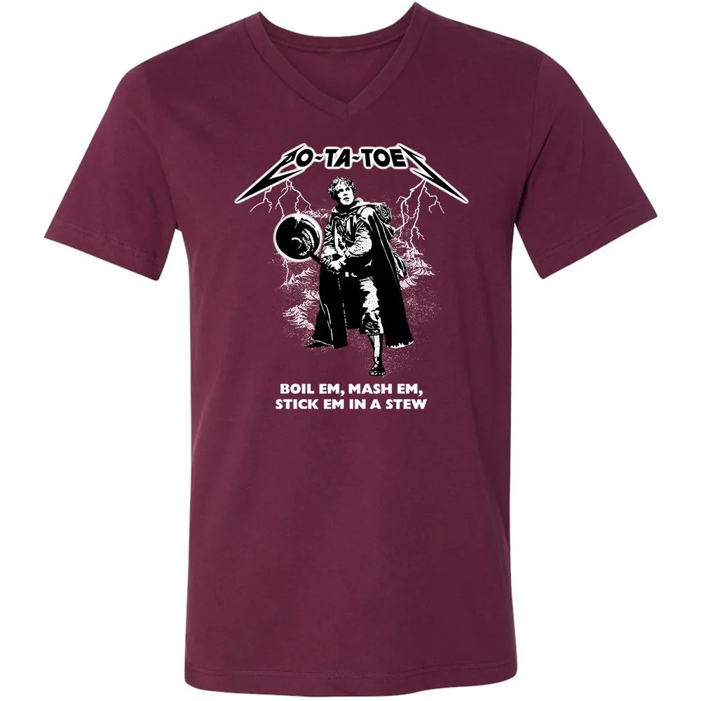 Unisex V-Neck T-Shirt - 92XCU967 - Maroon - 6