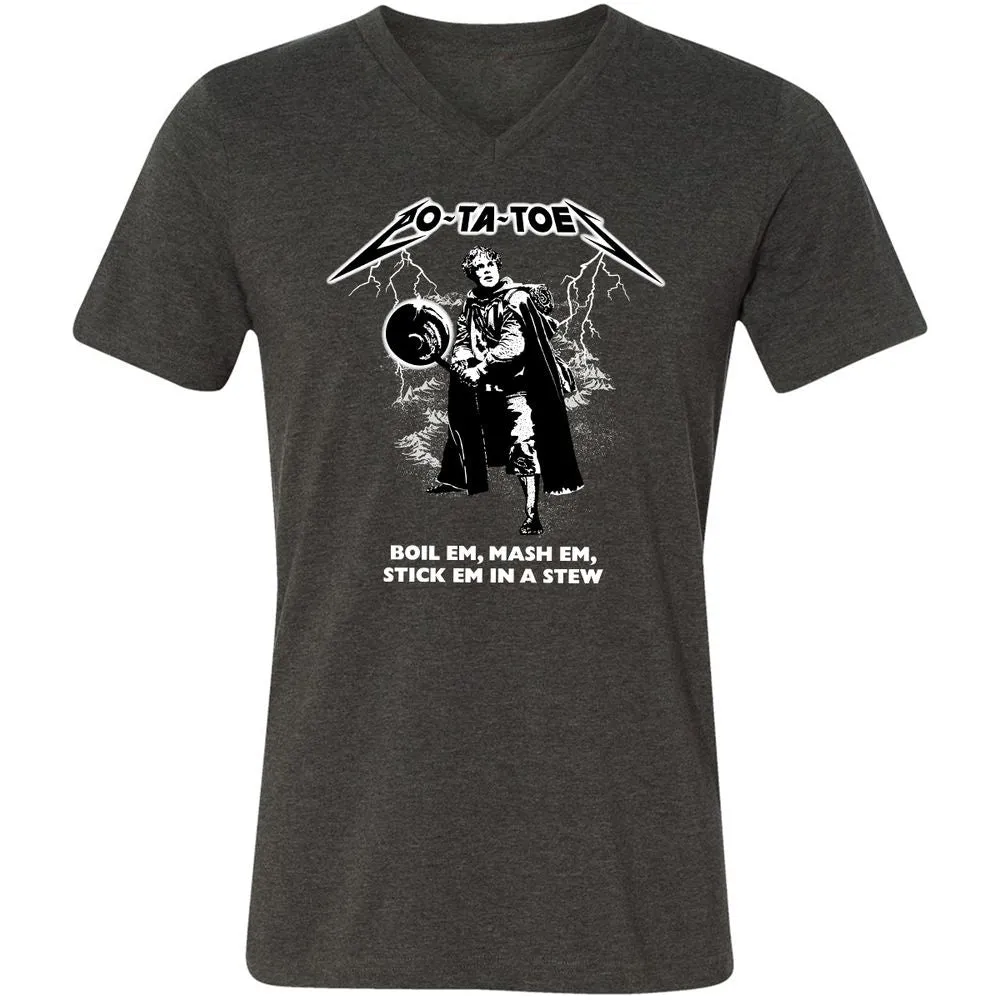 Unisex V-Neck T-Shirt - 92XCU967 - Dark Grey Heather - 8