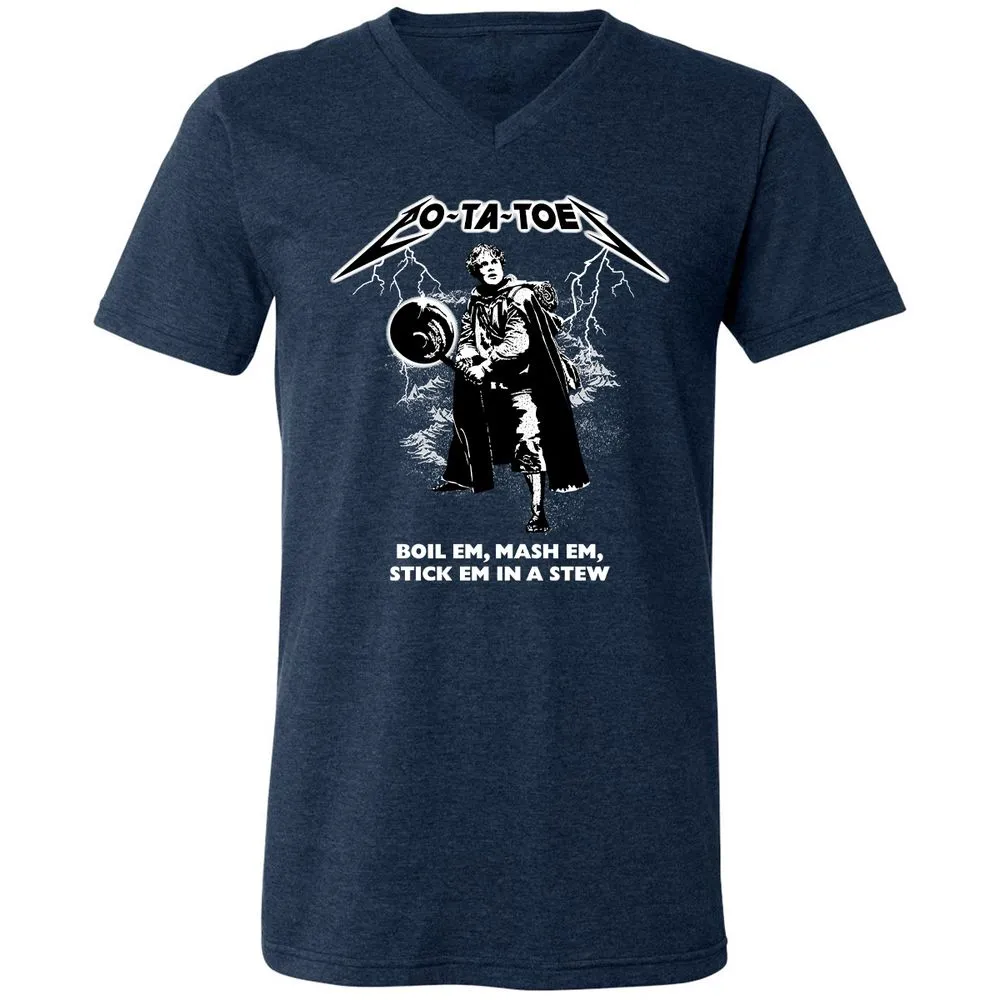 Unisex V-Neck T-Shirt - 92XCU967 - Heather Navy - 15