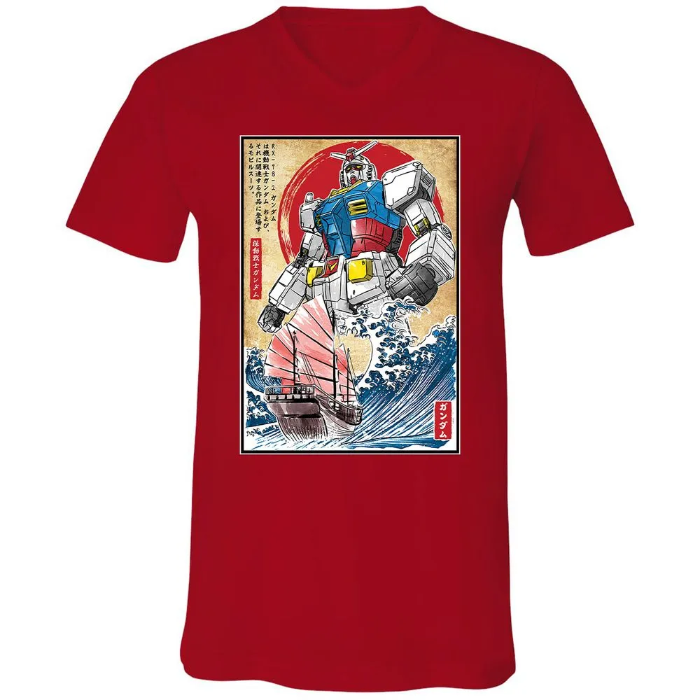 Unisex V-Neck T-Shirt - TCSQ2H63 - Red - 3