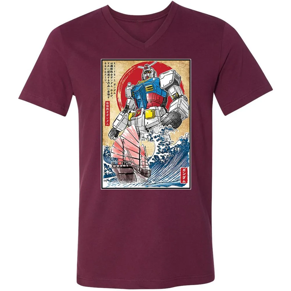 Unisex V-Neck T-Shirt - TCSQ2H63 - Maroon - 6