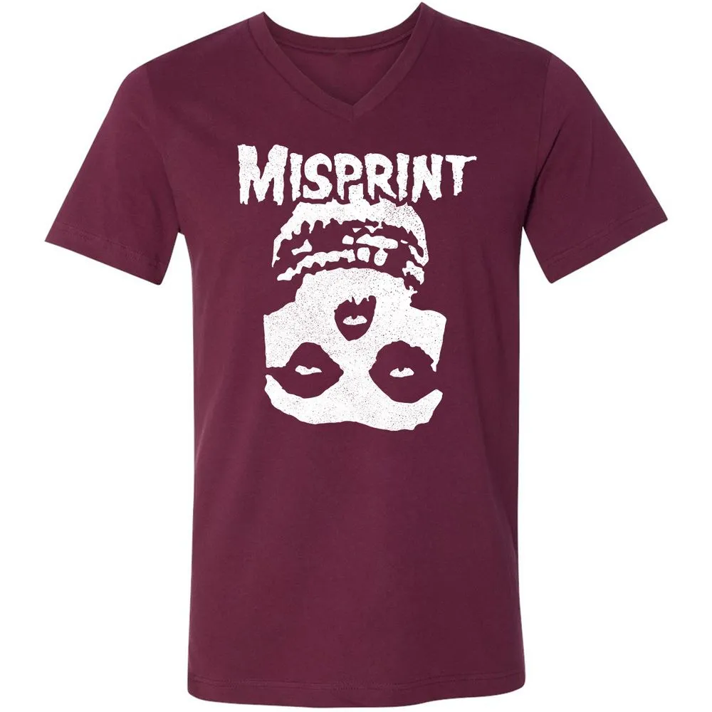 Unisex V-Neck T-Shirt - 7Y4CA8PA - Maroon - 6