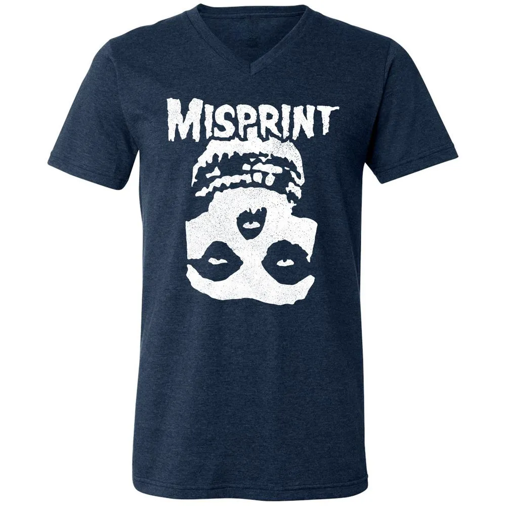 Unisex V-Neck T-Shirt - 7Y4CA8PA - Heather Navy - 15