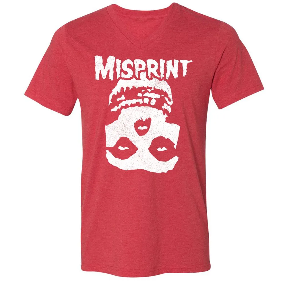 Unisex V-Neck T-Shirt - 7Y4CA8PA - Heather Red - 16