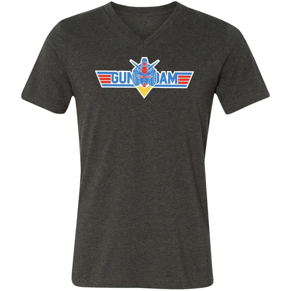 Unisex V-Neck T-Shirt - GL2LNRG3 - Dark Grey Heather - 8